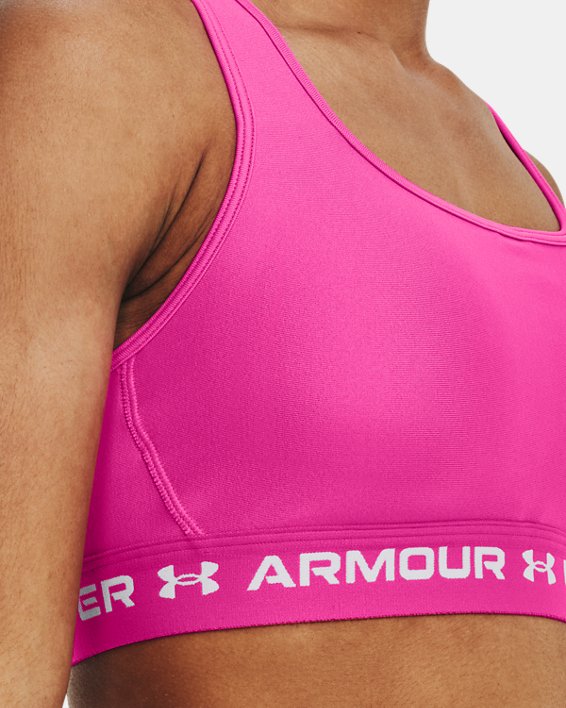 Women's Armour® Mid Crossback Sports Bra, Pink, pdpMainDesktop image number 7